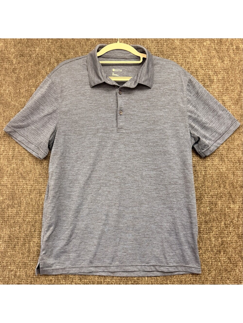 Zella Men's BLUE Moisture Wick Short Sleeve Polo Shirt Size Medium